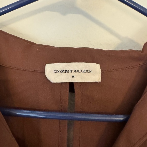 Goodnight Macaroon Chocolate Brown Lace Up Shirt Dress - Picture 6 of 8